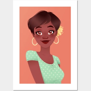 Cute black woman Posters and Art